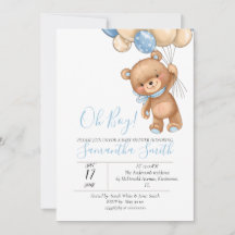 Invitation au ballon de l'ours en peluche