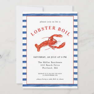 Invitation au banquet de homard d'été de fruits de
