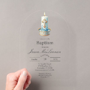 Invitation au baptême à la bougie chrétienne