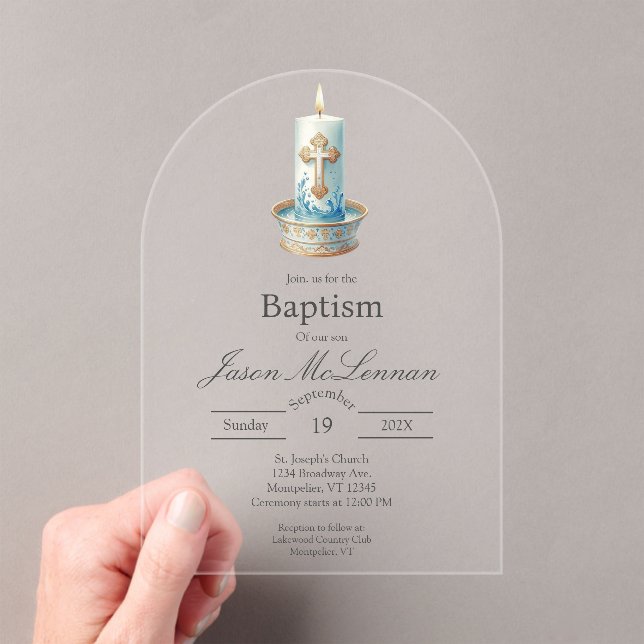 Invitation au baptême à la bougie chrétienne (In situ (ordinateur de poche))