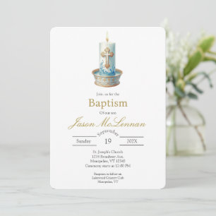 Invitation au baptême à la bougie chrétienne