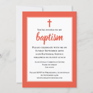 Invitation au baptême adulte simple moderne