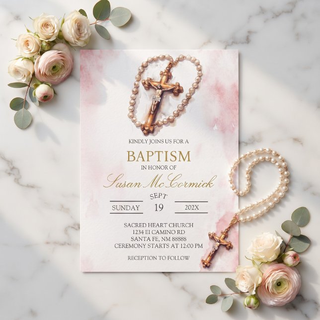 Invitation au baptême avec crucifix (Créateur téléchargé)