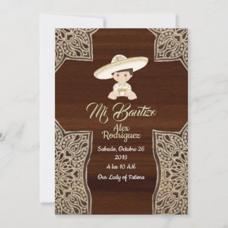 invitation au baptême charro bébé
