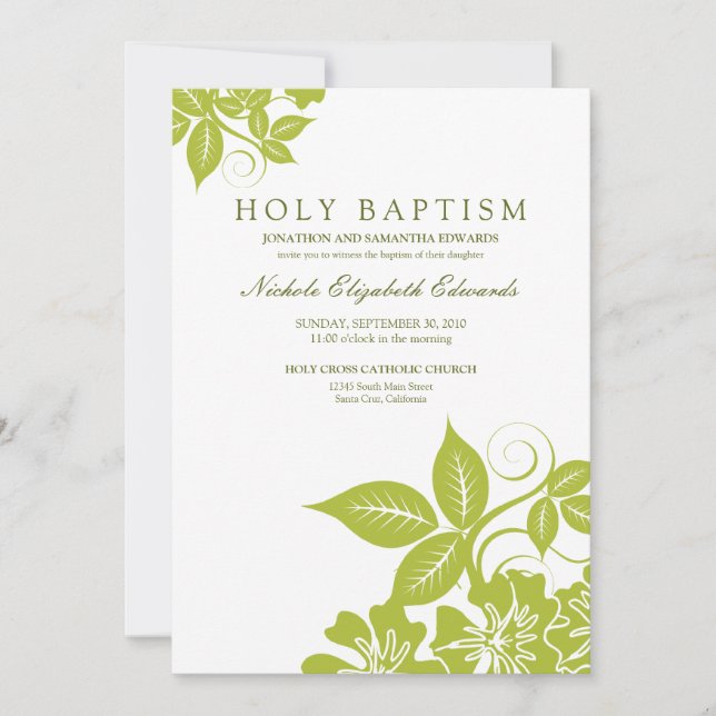 Invitation au baptême de la flore verte de la chau (Devant)