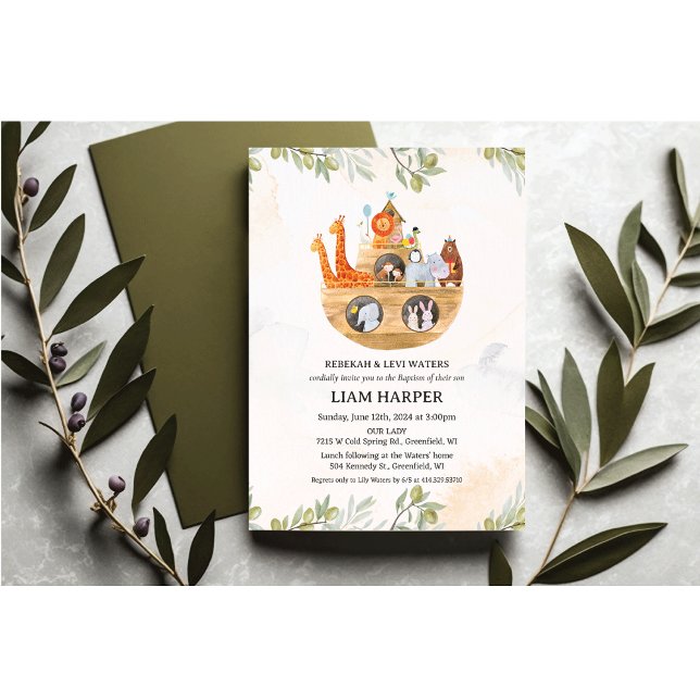 Invitation au baptême de l'arche de Noé (Créateur téléchargé)