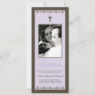 Invitation au baptême de Lilac 4 x 9,25 po de styl