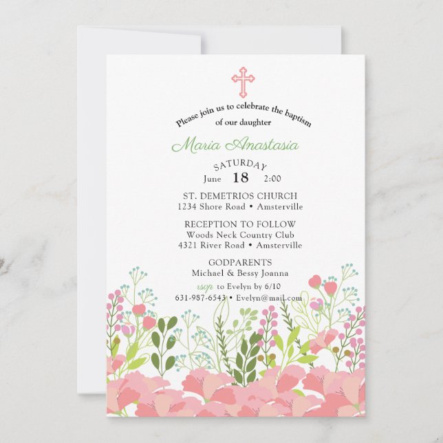 Invitation au baptême de Maria (Devant)