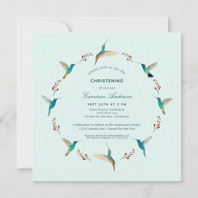 Invitation au baptême des colibris (Devant)