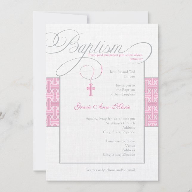 Invitation au baptême des filles (Devant)