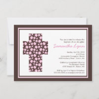 Invitation au baptême des filles de la Croix rose 
