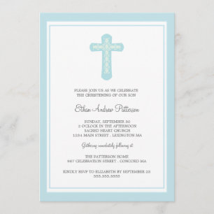 Invitation au baptême des garçons de la Croix Bleu