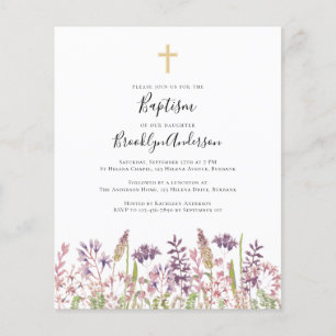 Invitation au baptême du budget Croix Fleur sauv