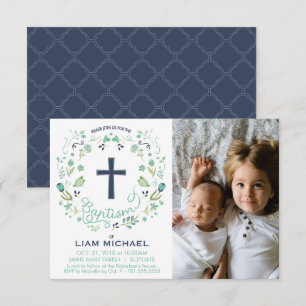 Invitation au baptême du garçon - Carte photo pers