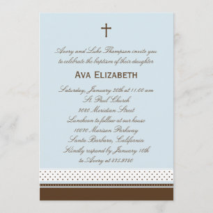 Invitation au baptême et au baptême de Dots et de