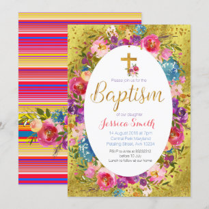 Invitation au baptême Gold du Mexique