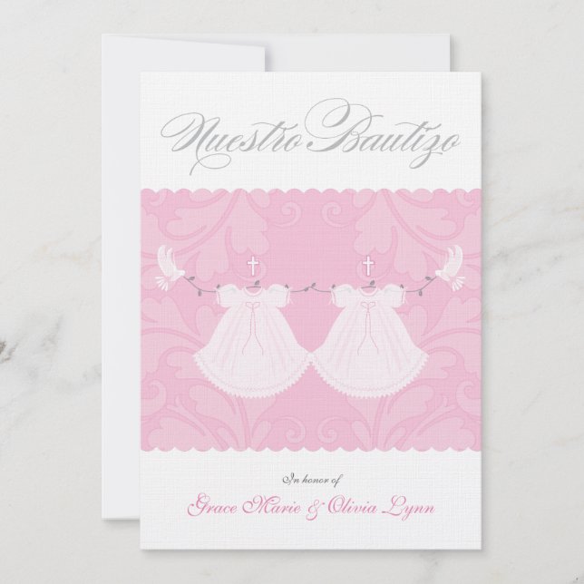Invitation au baptême| Nuestro Bautizo (Devant)