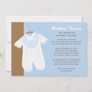 Invitation au baptême pour un garçon