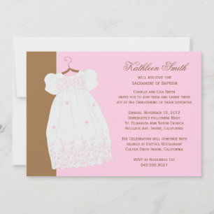 Invitation au baptême pour une fille