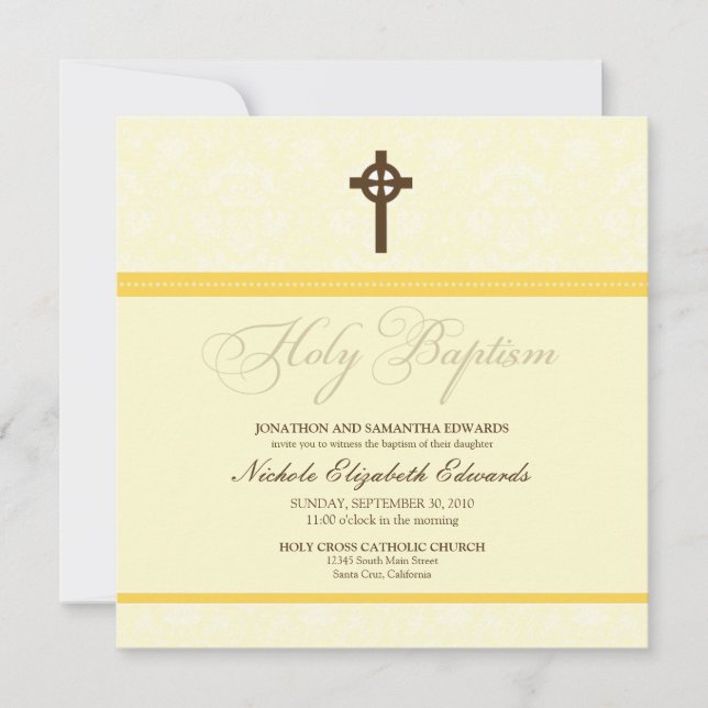 Invitation au baptême sacré de Damas (jaune) (Devant)