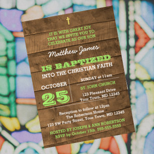 Invitation au baptême vert de Barnwood