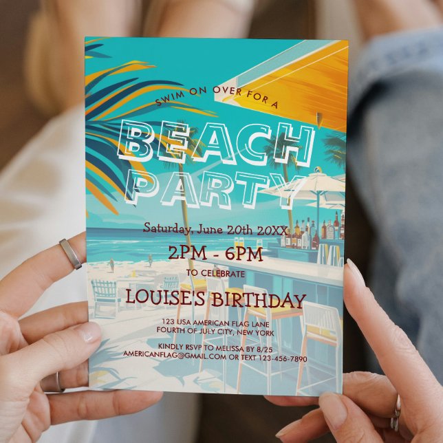 Invitation au Bar de la Plage et à la Soirée de la (Créateur téléchargé)