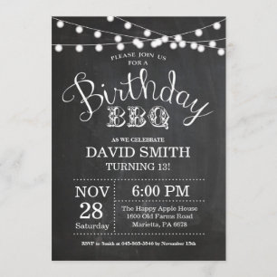 Invitation au barbecue anniversaire 13e tableau de