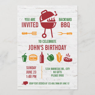 Invitation au barbecue d'anniversaire