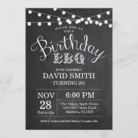 Invitation au barbecue d'anniversaire 20e tableau