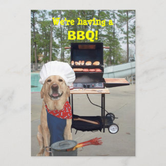 Invitation au barbecue de chien de chef amusant