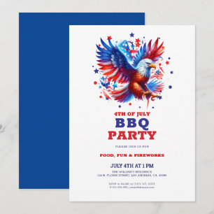 Invitation au barbecue de l'aigle américain patrio