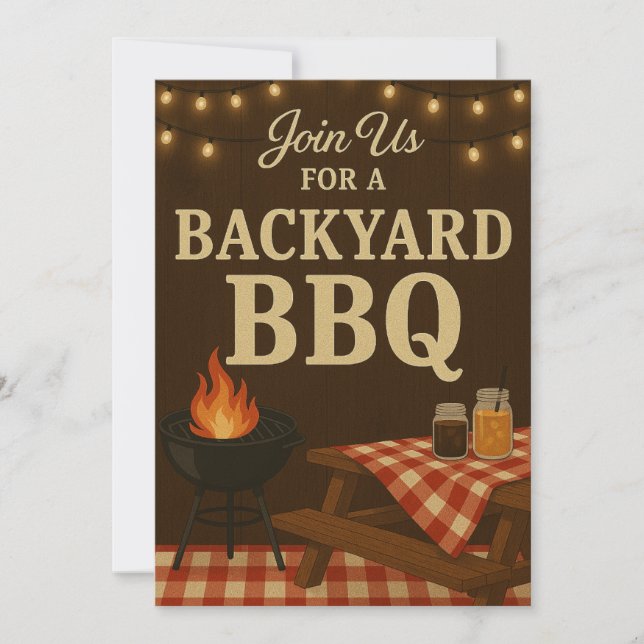 Invitation au barbecue jardin | Rustique Summer Co (Devant)