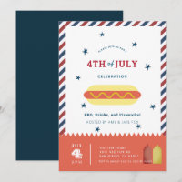 Invitation au barbecue pour chien chaud 4 juillet