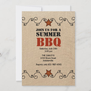 Invitation au barbecue Red Star filaire