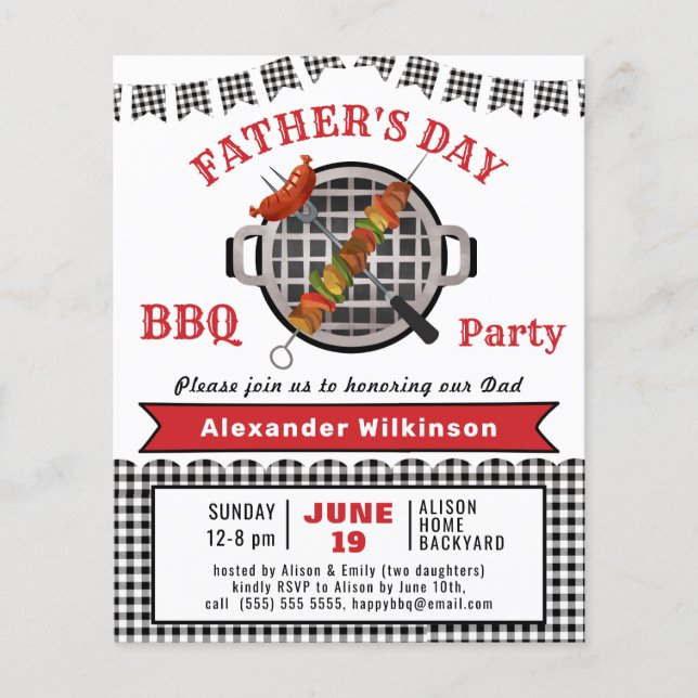 Invitation au barbecue sur la Fête des pères de gr (Devant)