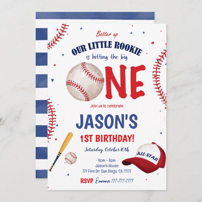 Invitation au baseball (Devant / Derrière)