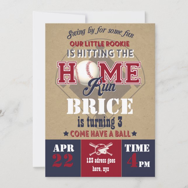 Invitation au baseball (Devant)