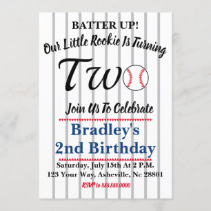 Invitation au baseball 2e anniversaire