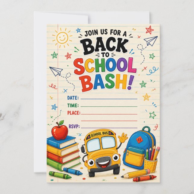 Invitation au Bash de la rentrée scolaire Bus et L (Devant)
