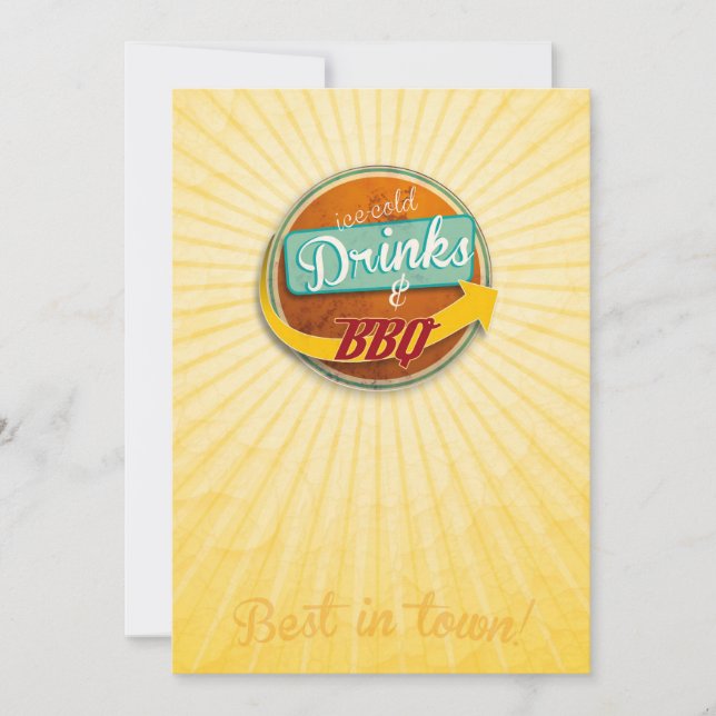 Invitation au BBQ dans le style des années 50 (Devant)