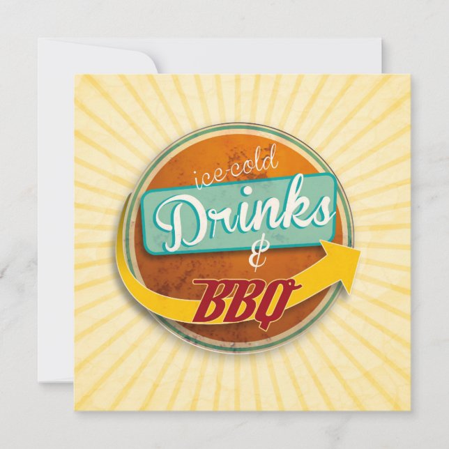 Invitation au BBQ du style des années 50 (Devant)