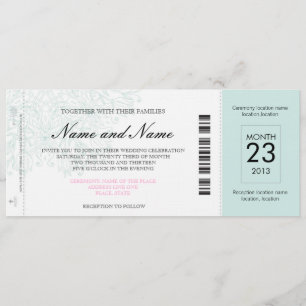 Invitation au billet d'avion Mariage