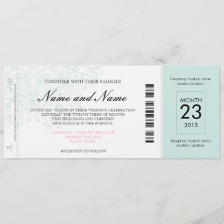 Invitation au billet d'avion Mariage