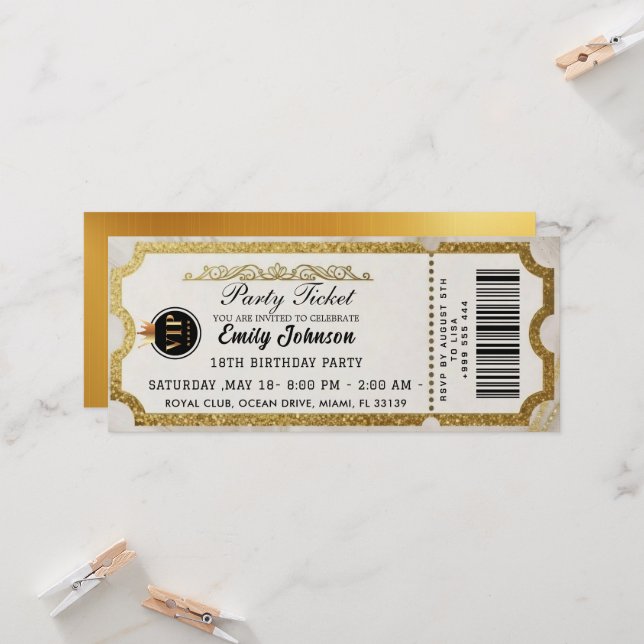 Invitation au Billet de la Fête d'Or 2026 (Devant/Arrière en situation)