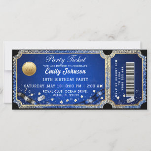 Invitation au billet de parti doré
