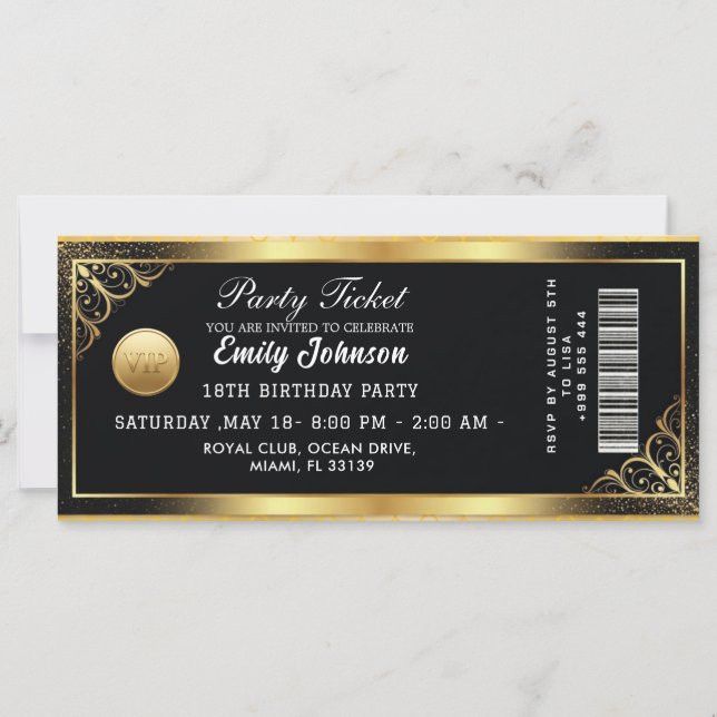 Invitation au Billet d'Or de la Soirée 2026 (Devant)