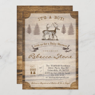 Invitation au bois de Baby shower