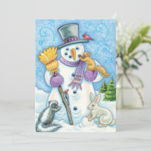 Invitation au bonhomme de neige de Noël mignon et 