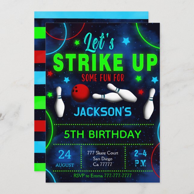 Invitation au bowling (Devant / Derrière)