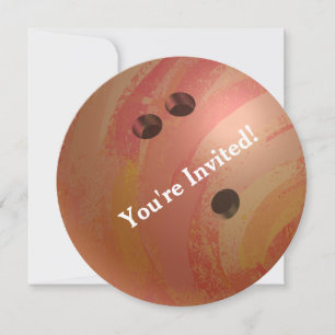 Invitation au Bowling Ball Orange Party